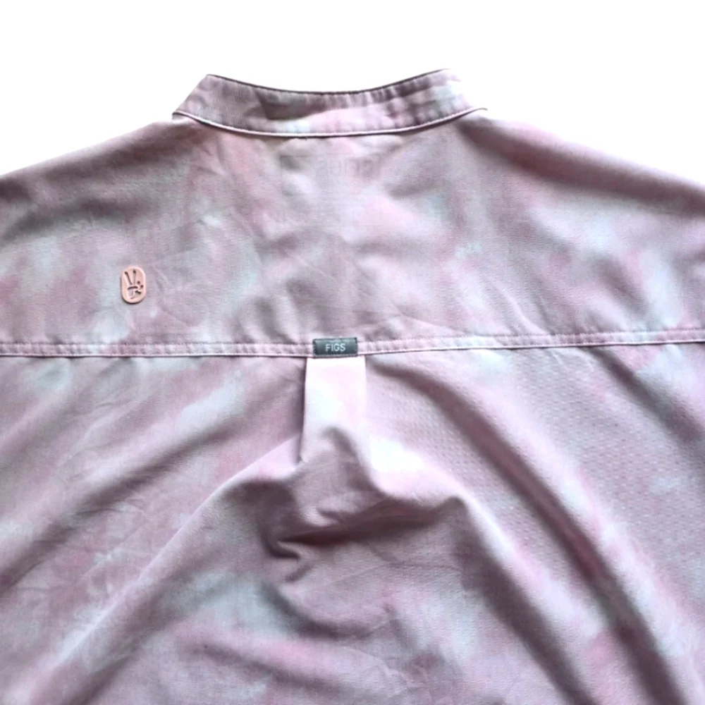 Figs Rafaela Oversized Scrub Top - Marbled Rose Size 4X tie dye pink - Picture 7 of 10